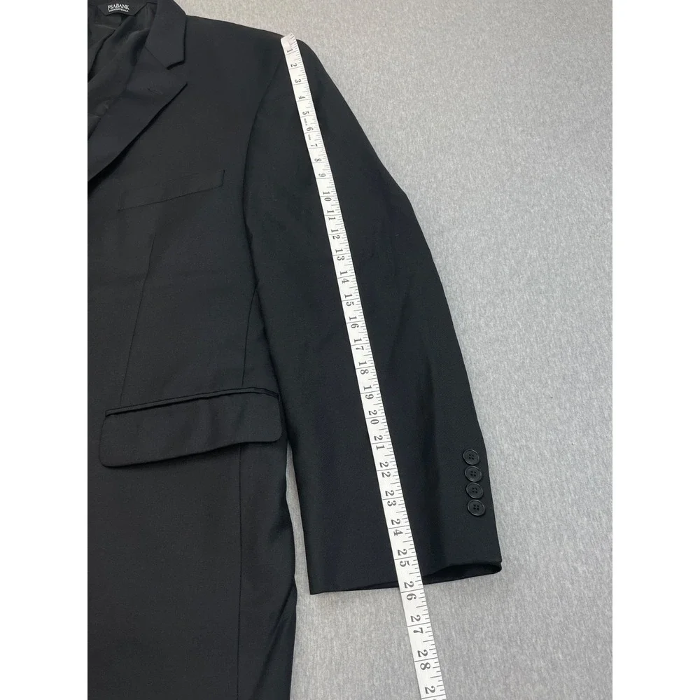 Jos A Bank Blazer Mens 50R Black 100% Wool 2-Button Single Breast Tailored Fit